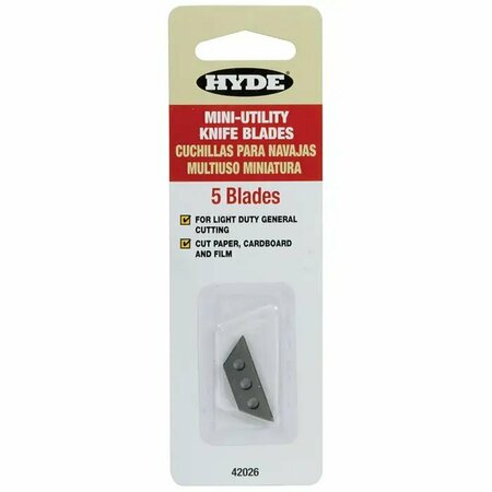 HYDE Replacement Mini Top Slide Utility Blades, PK 5 42026